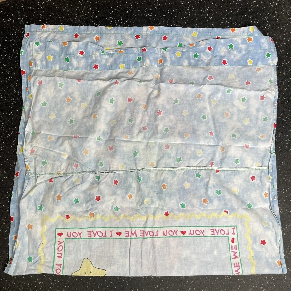 Vtg Barney the Dinosaur Bedroom Curtain Set of 2 Handmade 30